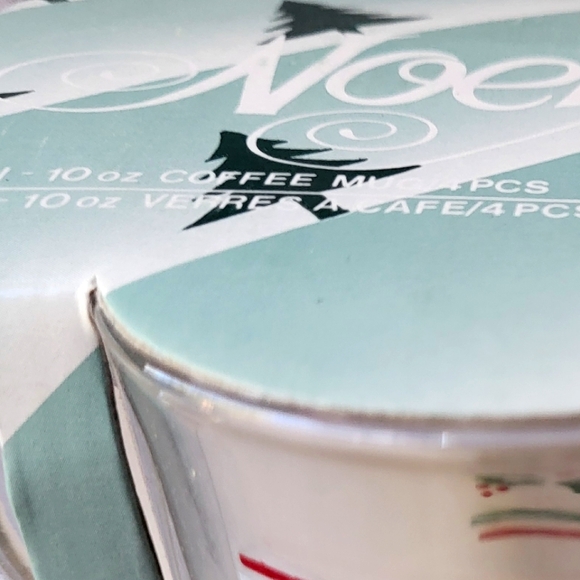 🎄Vintage Christmas Drinking Glass Coffee Mugs Set of 4 in original package - Picture 4 of 15